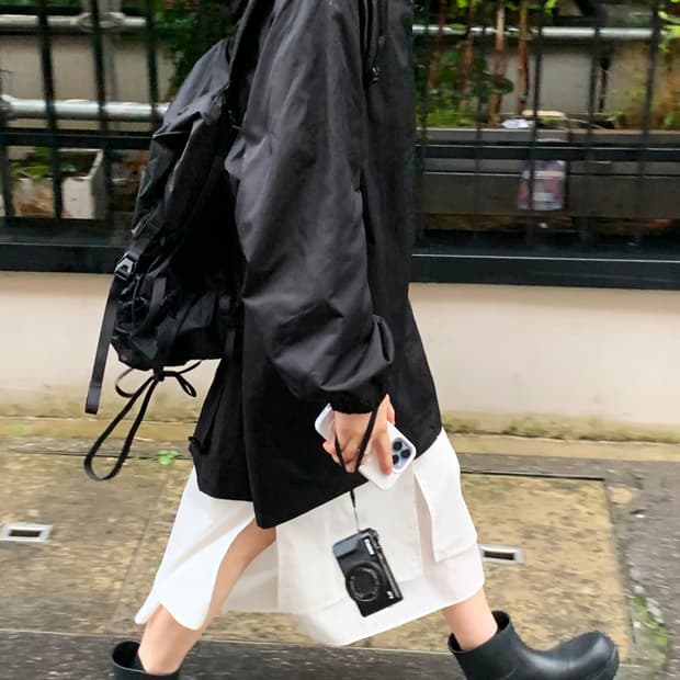 리어스 런던 후디드 코트 블랙 바람막이 야상