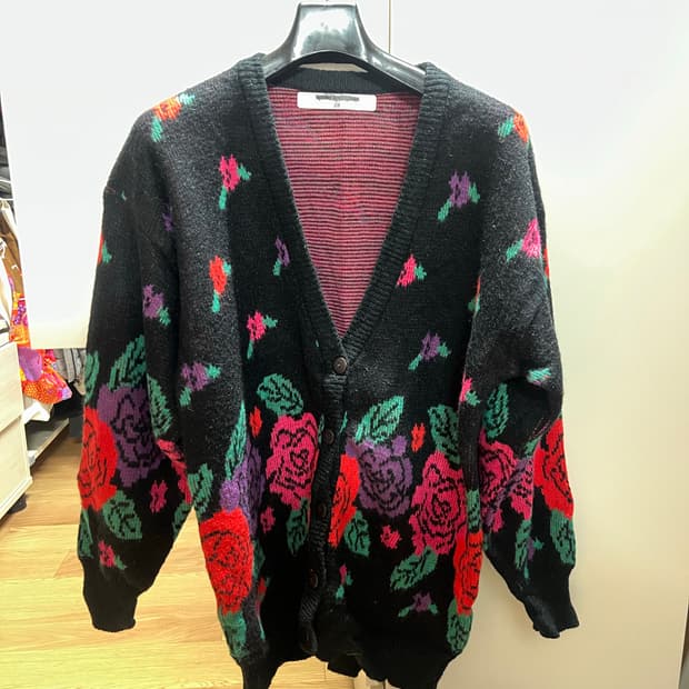 빈티지 로즈 니트가디건 