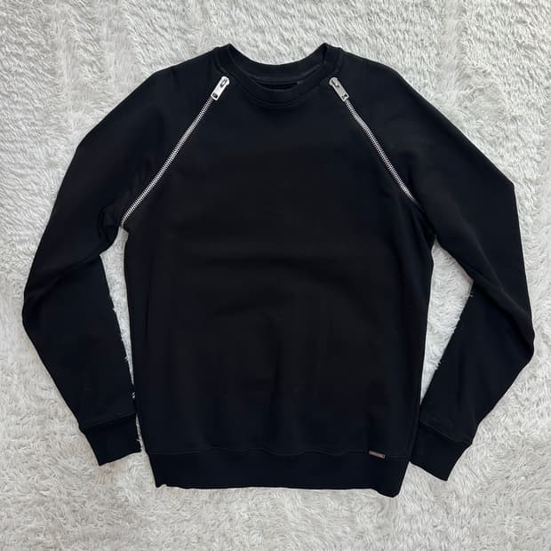 디젤 블랙 지퍼 맨투맨 