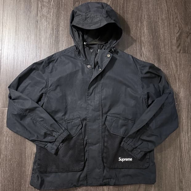 슈프림 메쉬 포켓 카고 자켓 블랙