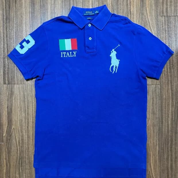 폴로 빅포니 이탈리아 국기 반팔 카라티