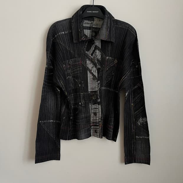 이세이미야케 데님 프린트 탑