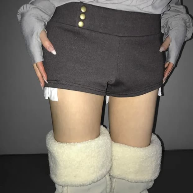 레이스 프릴 레이어드 마이크로 숏츠