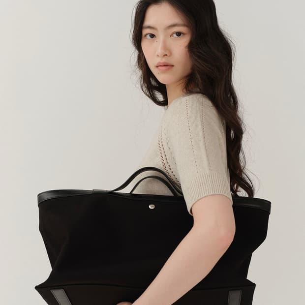 킨더살몬 포셀 캔버스 토트백