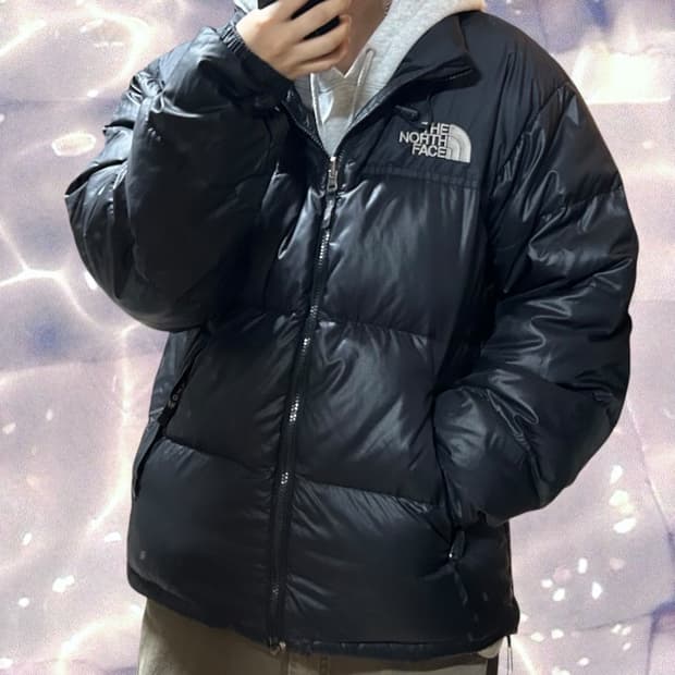 노스페이스 구스다운 눕시 패딩 700 블랙 95 M