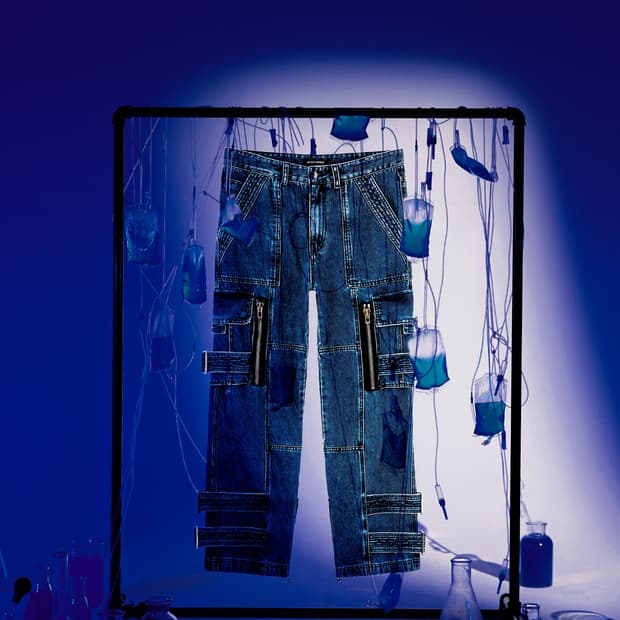 메종 미네드 익스클루시브 디벌스 제너레이트 카펜터 와이드 데님 팬츠