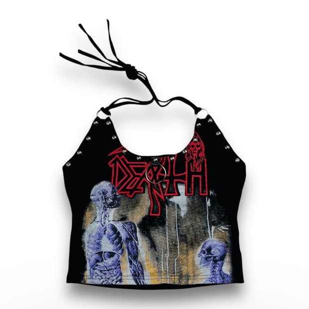 펑크 어메이징 y2k 고스 크롭 슬리브리스