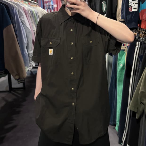  [IM] Carhartt 칼하트 투포켓 반팔 셔츠 차콜