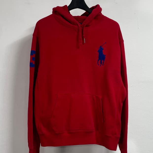 폴로 랄프로렌 빅포니 스칼렛 레드 후드티 (on.420)