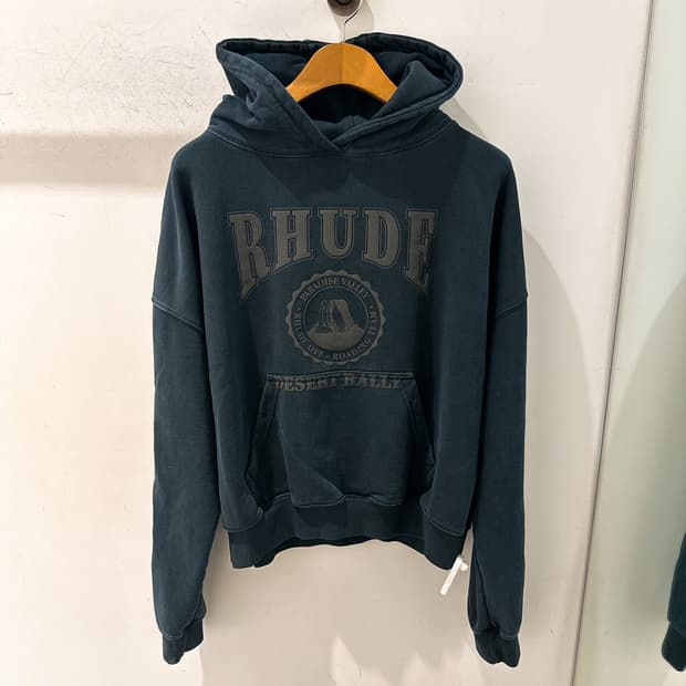 (정품/새상품) RHUDE 루드 남성 블랙 데저트 벨리 크롭 후드