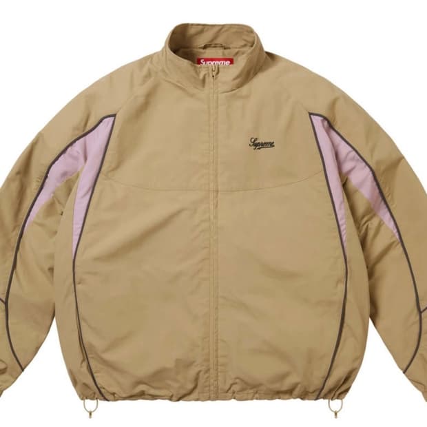 슈프림 콘트라스트 파이핑 트랙 쟈켓 탄 25FW M(새상품)