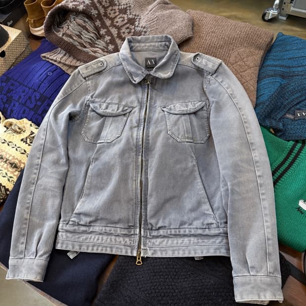 아르마니 익스체인지 견장 자켓 S 그레이