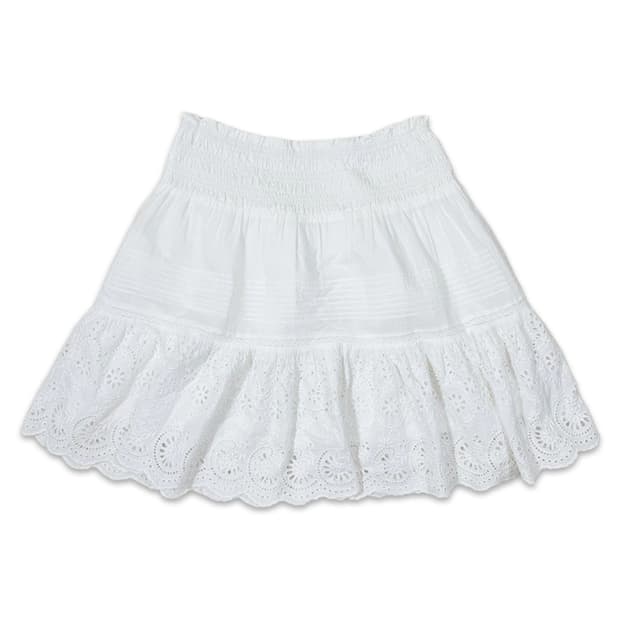 빈티지 화이트 레이스 레이어드 미니 스커트
