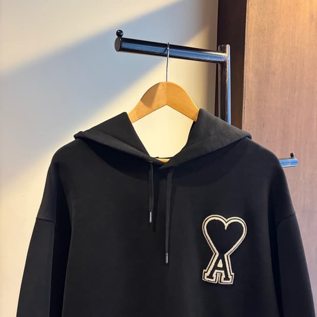 15590 - 아미 블랙 빅로고 후드티