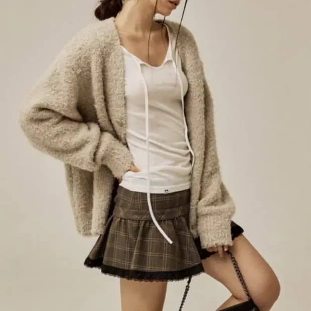 쓰리타임즈 푸들 가디건