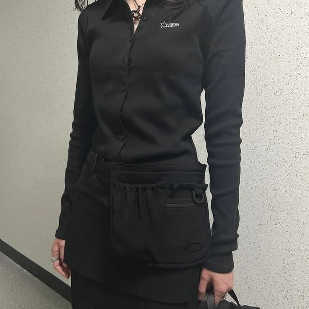 지초이 버튼탑 블랙 사이즈1