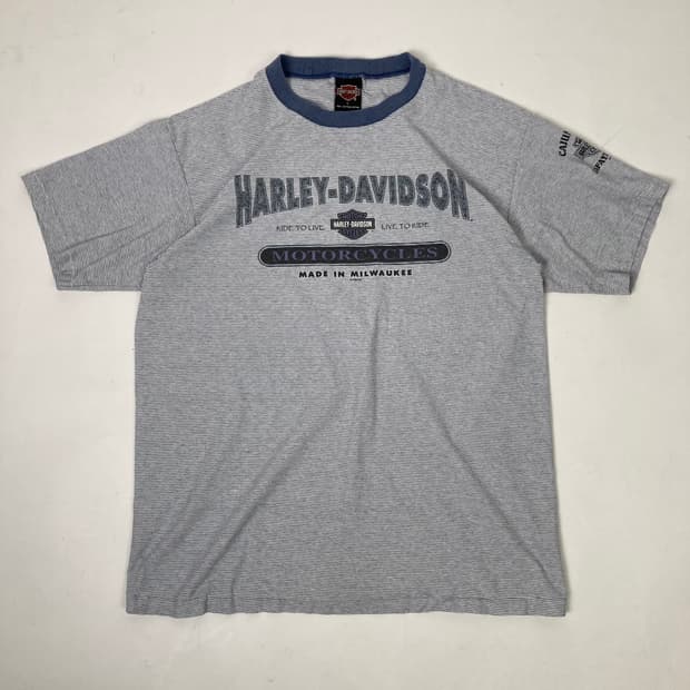 90s Harley Davidson Striped Tee 