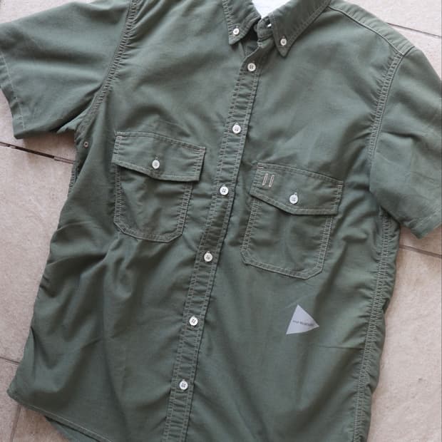 [And Wander] Olive Utility SS Shirt