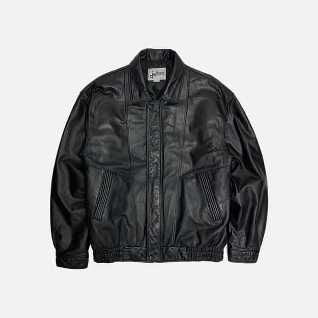 jackers 소가죽 레더 봄버 자켓