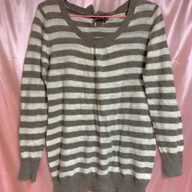 백리본 스트라이프 니트 빈티지 모리