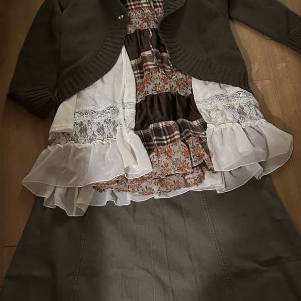 모리걸 패치스커트 패치원피스 코디