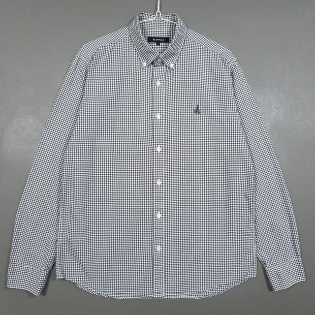 100) 빈폴 신형 22FW 버튼다운 옥스포드 깅엄 체크 셔츠 긴팔 남방