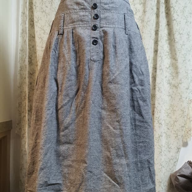 [빈티지] 헤링본 A라인 미디 스커트