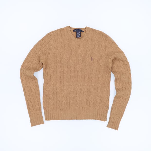 [S] 폴로 랄프로렌 슬림핏 캐시미어 혼방 케이블 니트 3818