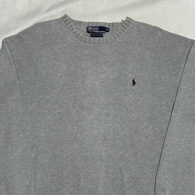 95 폴로랄프로렌 코튼 라운드넥 그레이 니트