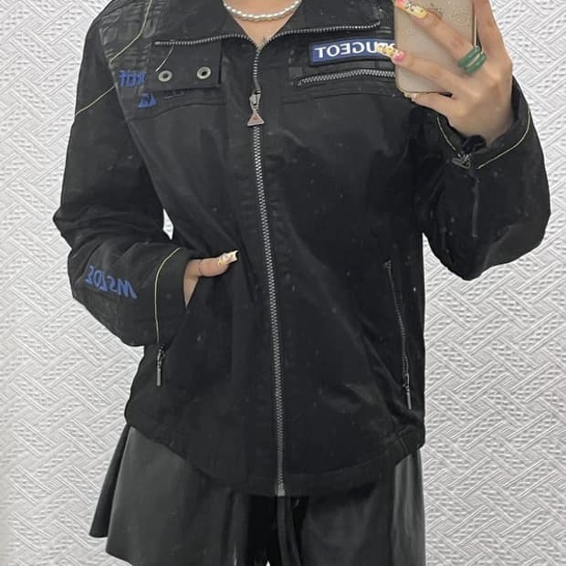 르꼬끄 빈티지 펑크 푸조 모터레이싱 바람막이 자켓 L C13994