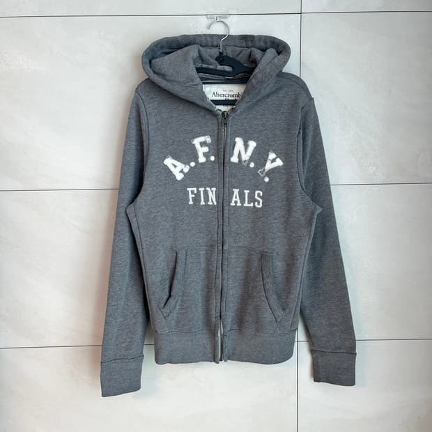 아베크롬비 A&F 스펠로고 대장 후드집업 그레이 [M]