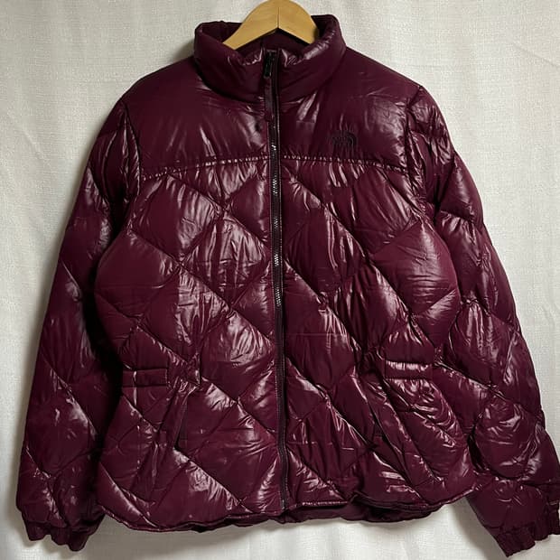 노스페이스 600 버건디 퍼플라벨 경량패딩 자켓 점퍼 L