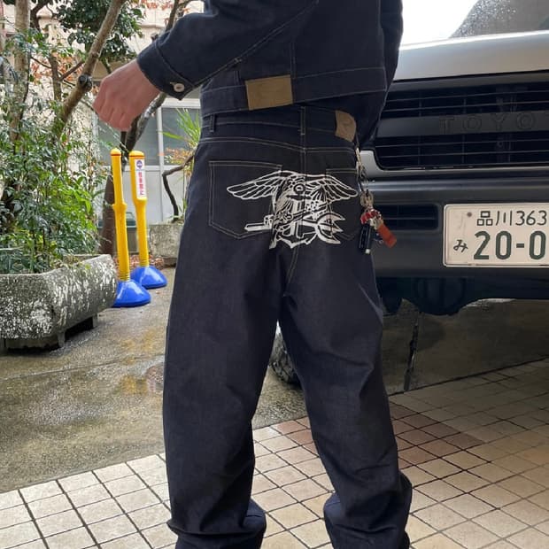 왓츠더유즈 네이비실 데님팬츠 M