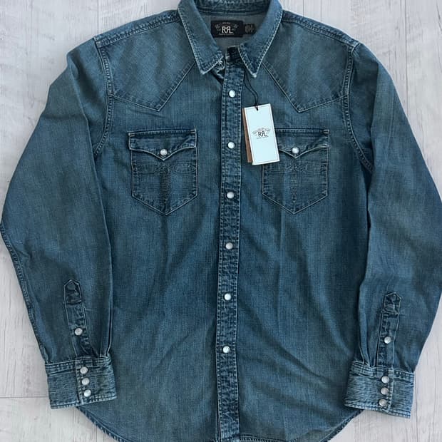 RRL 데님 웨스턴 셔츠 다크워시 L 새상품