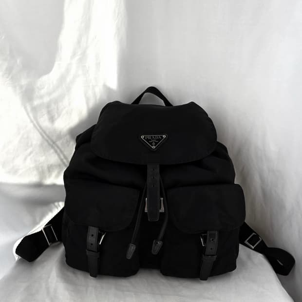 [정품 PRADA] 프라다 투포켓 나일론 빈티지백팩 라지