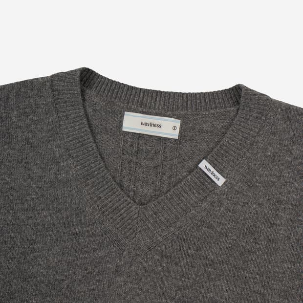 [2] 웨이비니스 호이리거 브이넥 니트 그레이