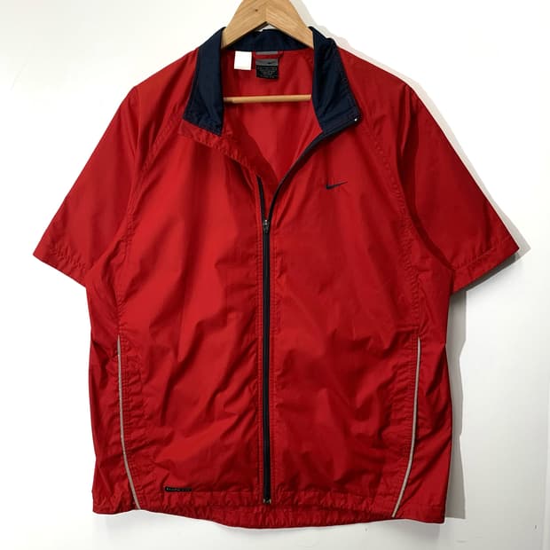 나이키 올드스쿨 딥레드 반팔 바람막이