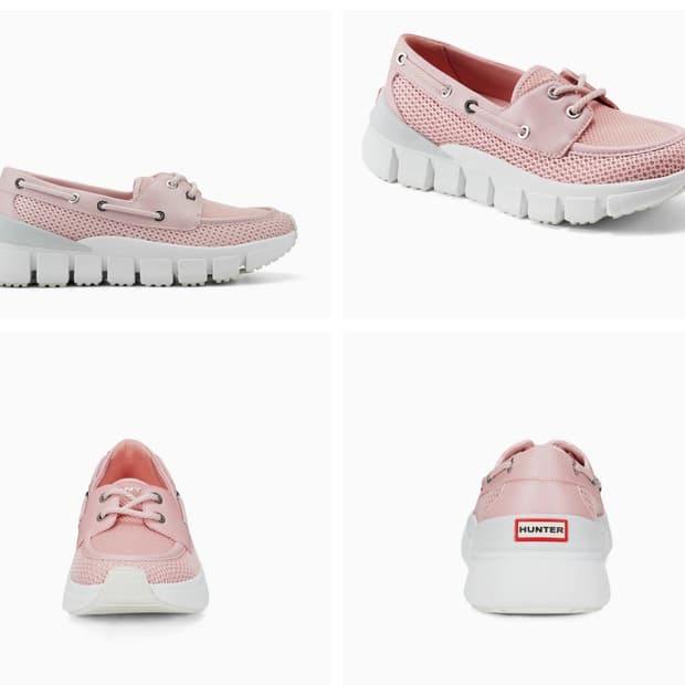 [새상품/국내미발매] 헌터 Hunter 여성 사사 메쉬 보트슈즈 핑크