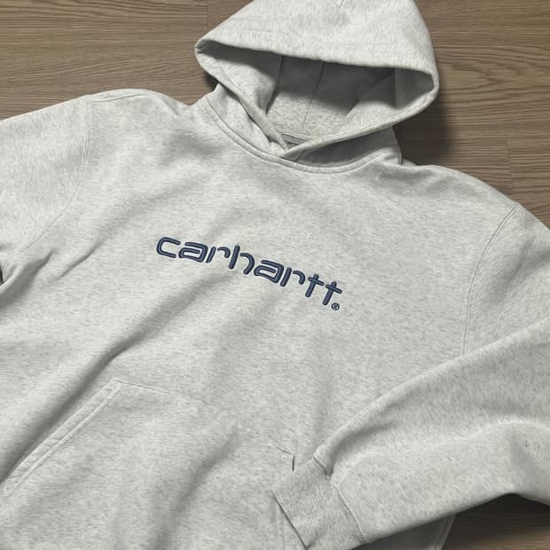 칼하트 윕 wip 백염 애쉬 그레이 후드티