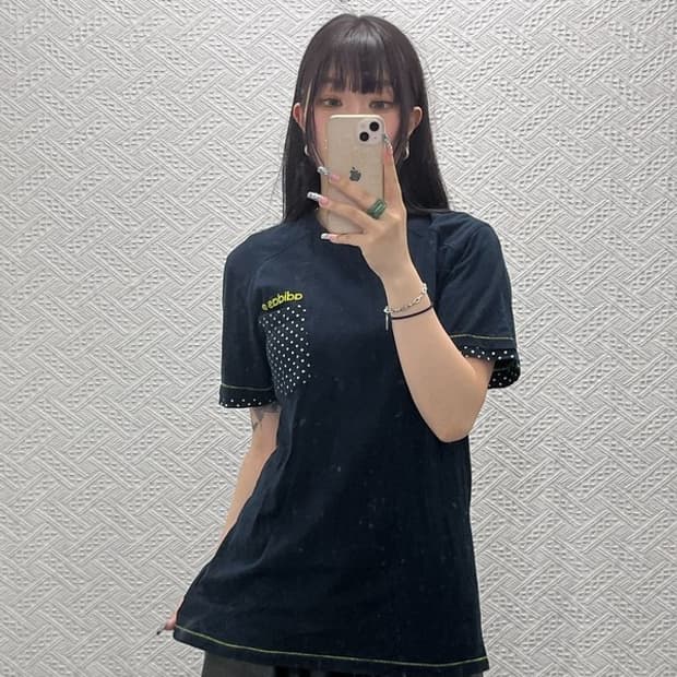 아디다스 희귀 모리 키치 레이어드 도트 땡땡이 반팔티 95 C12737