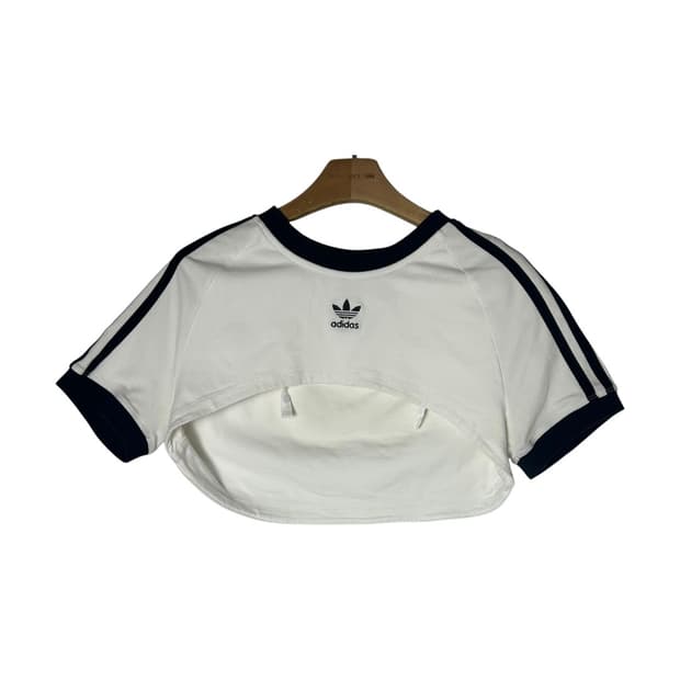 [adidas] 아디다스 배색 크롭 반팔티셔츠