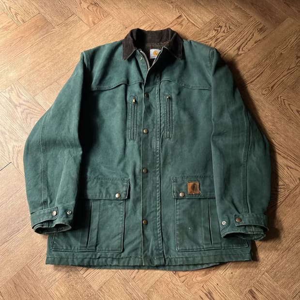 [L]칼하트 USA 헌터그린 캔버스 워크자켓