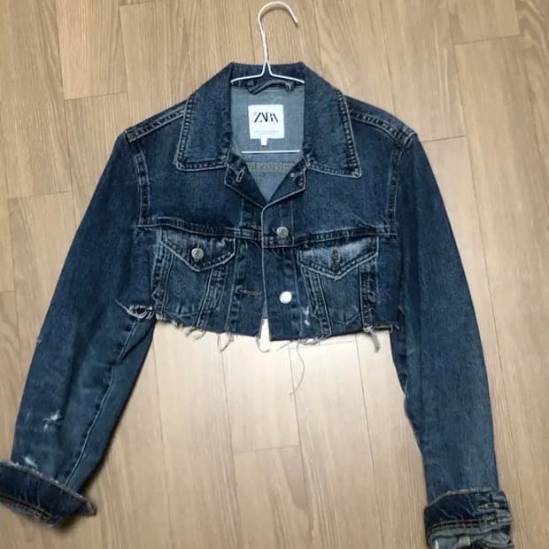 자라 크롭데님청자켓 S
