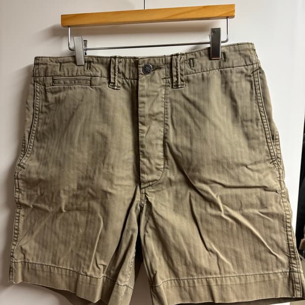 [30] RRL 헤링본 트윌 필드 쇼츠 올리브