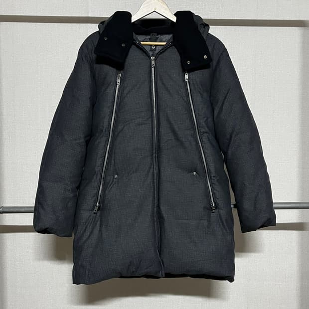 솔리드옴므 헤링본 후드 패딩 100