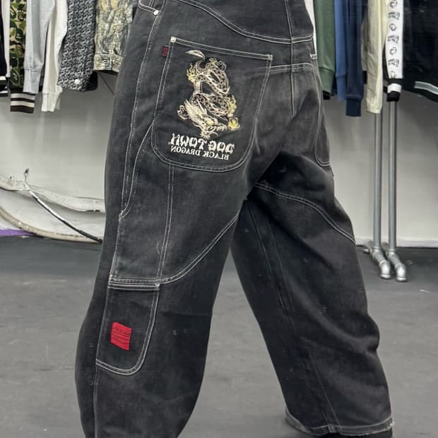 도그타운 블랙 드래곤 데님 카펜터 팬츠