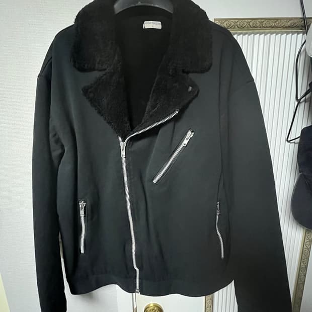 인디고차일드 오버사이즈 트리밍 데님 라이더 블랙 L