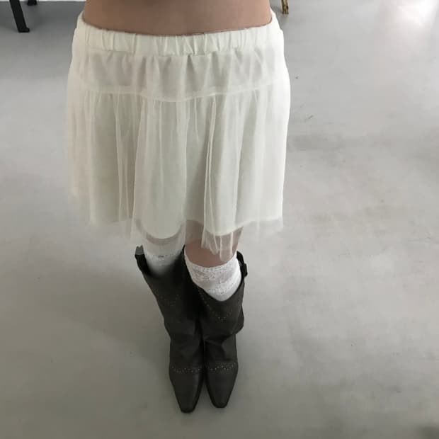 vintage ivory sha skirt