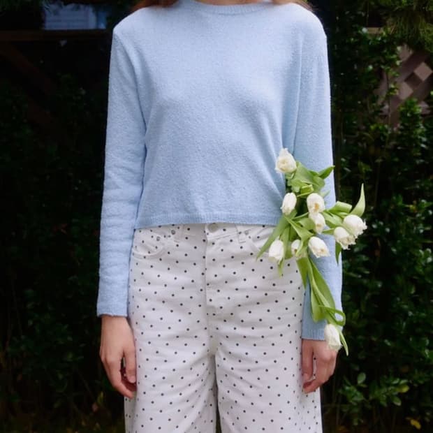 오쿠카 도트 버뮤다 팬츠/새제품