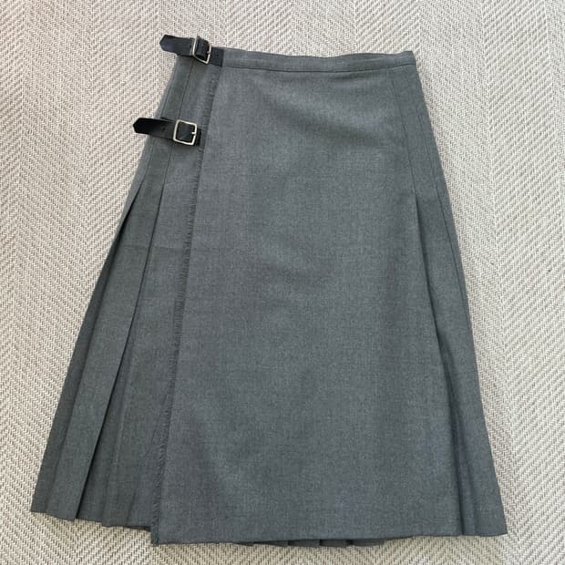 Burberry 버버리 밸티드 그레이 랩 스커트 